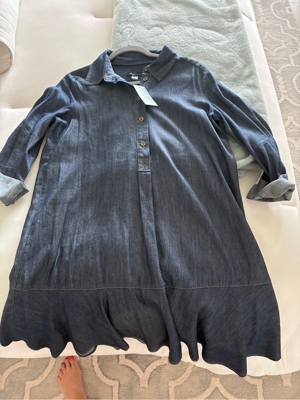 Tommy Hilfiger Dark Blue Denim Midi Shirt Dress